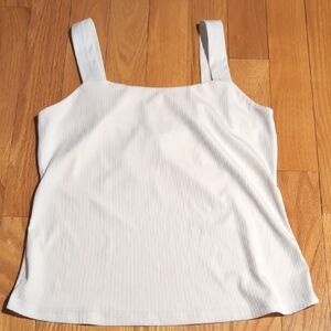 Chic White Ribbed Tank Top